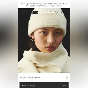 Jacquemus Off-White Knit Beanie
